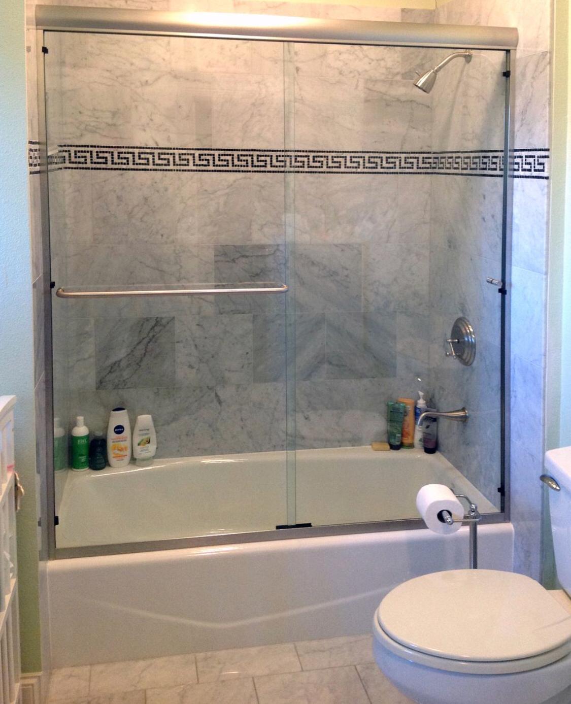 semi frameless glass shower door